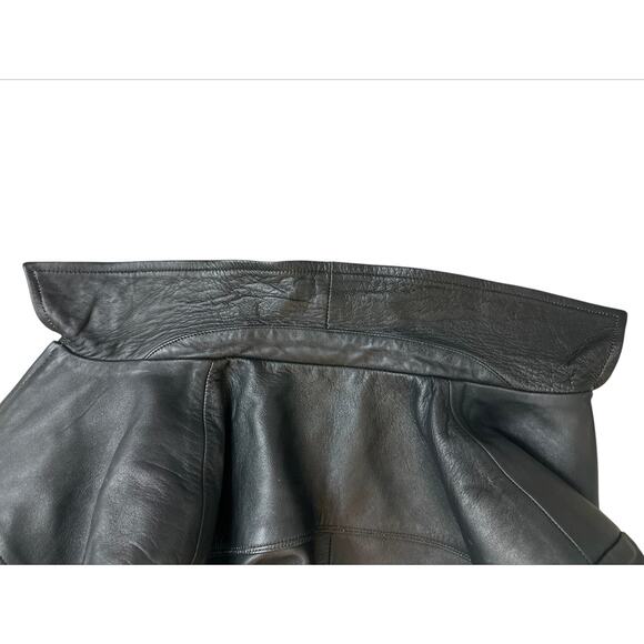 GERHEL Men's Black Genuine Sheepskin Leather Jacket Stitching Zipper Size Small - Picture 7 of 11